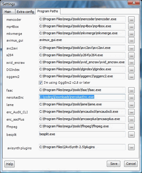 Tools - Settings - Program Paths